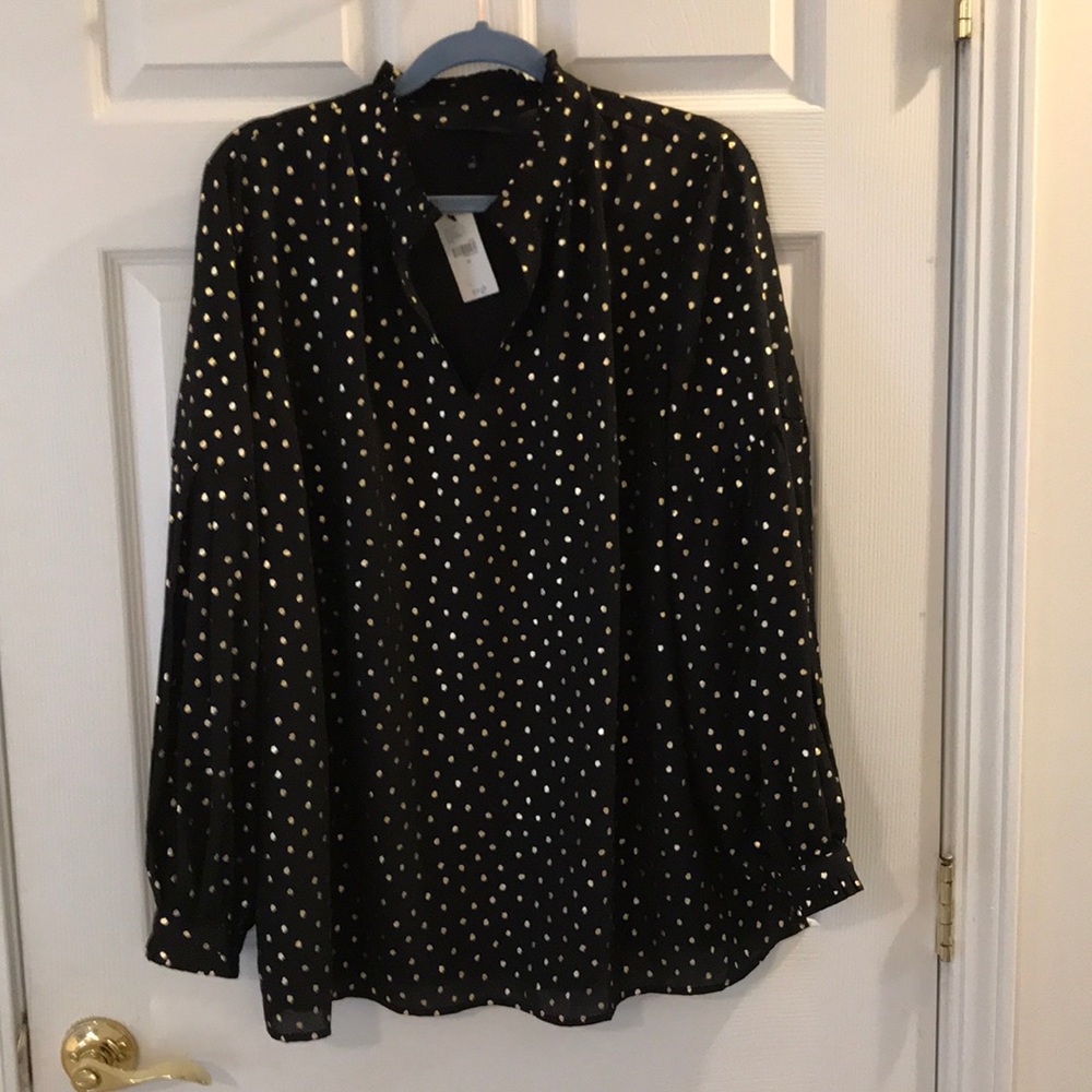 Lane Bryant Blouse Black and Gold Size 18